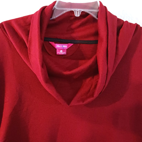 Alex - Abby Women's Pullover Shirt Sweater‎ Cowl Neck Red Size 1X New - Picture 4 of 9